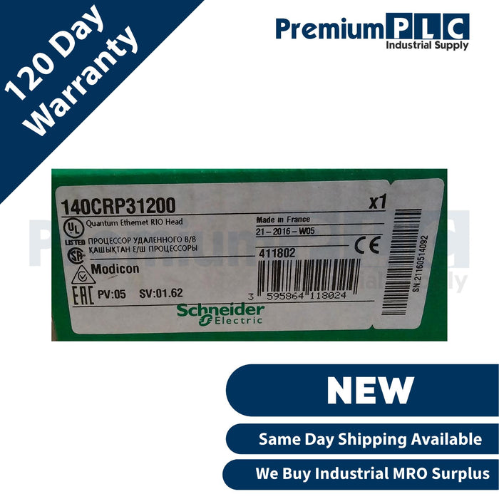 NEW SCHNEIDER ELECTRIC MODICON 140CRP31200 Quantum E/NET RIO HEAD 140-CRP-312-00