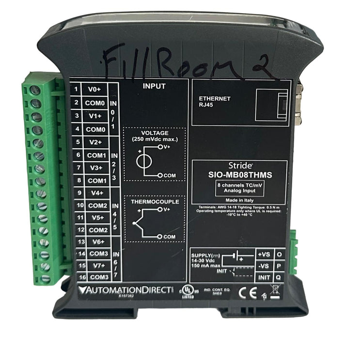 AUTOMATION DIRECT STRIDE SIO-MB08THMS / SIOMB08THMS 8-CH TC/mV ANALOG INPUT ENET