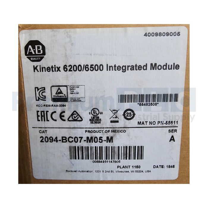 ALLEN BRADLEY 2094-BC07-M05-M /A Kinetix 6200/6500 INTEGRATED AXIS POWER MODULE