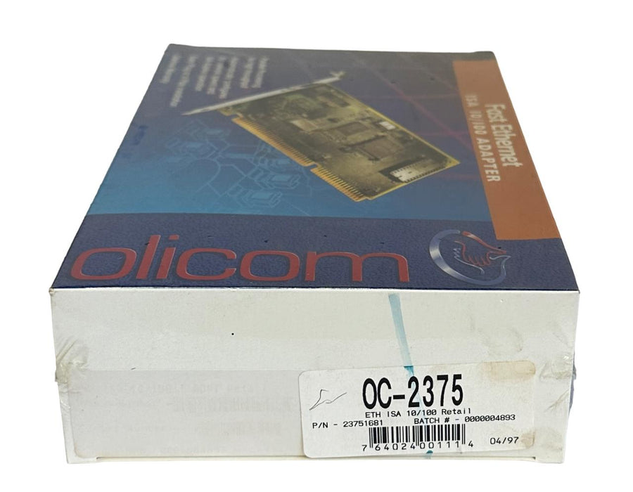 NEW SEALED OLICOM OC-2375 / 23751681 FAST EtherNet ISA 10/100 ADAPTER CARD