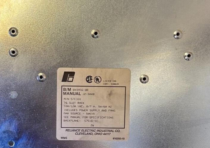 RELIANCE ELECTRIC 57C-331 / 57C331 AUTOMAX 16-SLOT RACK 100/120VAC 8/7A 50/60Hz