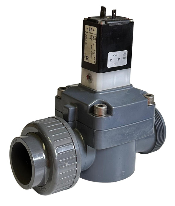 NEW +GF+ SIGNET DN32 TRUE UNION BALL VALVE 165A PVC EPDM 24VDC 5W d40 086378
