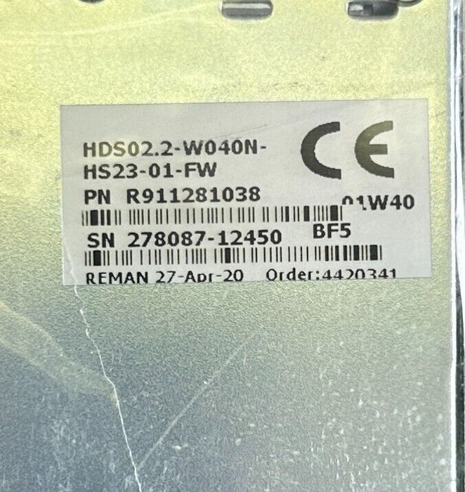 REPAIRED REXROTH HDS02.2-W040N-HS23-01-FW / R911281038 Diax SERVO DRIVE SERCOS