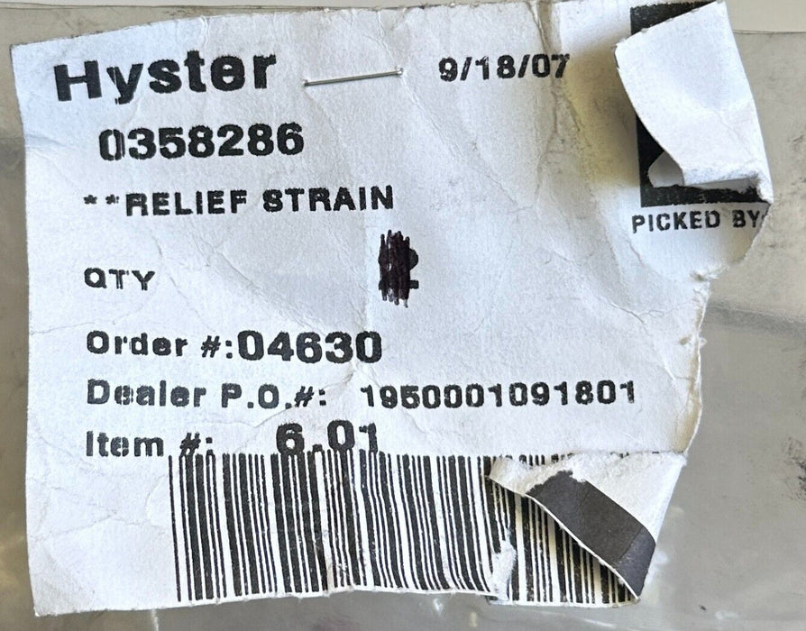 NEW HYSTER 0358286 / HY0358286 OEM RELIEF STRAIN FOR FORKLIFT