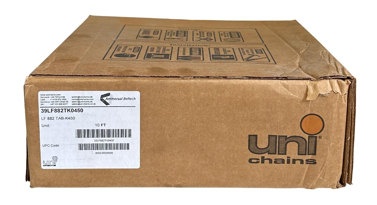 NEW SEALED UNI CHAINS 39LF882TK0450 / LF 882 TAB-K450 CONVEYOR CHAIN 10FT