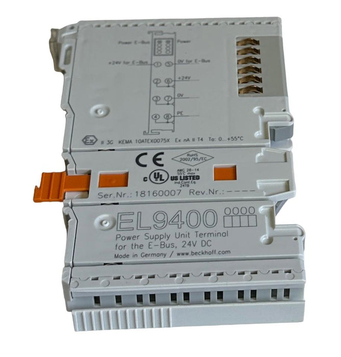 NEW BECKHOFF EL9400 I/O SERIES POWER SUPPLY UNIT TERMINAL FOR E-BUS 24VDC OEM