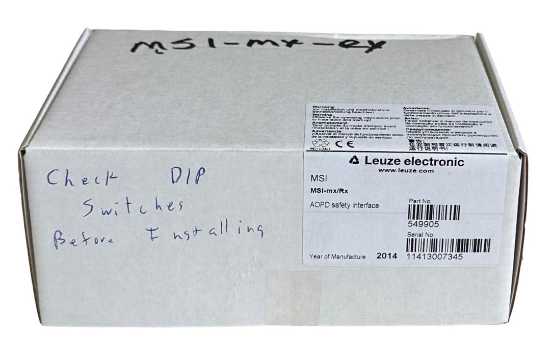 NEW LEUZE MSI-mx/Rx / 549905 LUMIFLEX MSI AODP SAFETY INTERFACE RELAY 24VDC