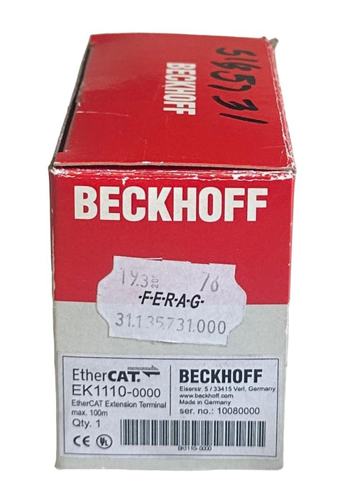 NEW BECKHOFF EK1110-0000 / EK1110 EtherCAT EXTENSION TERMINAL MODULE 100m OEM