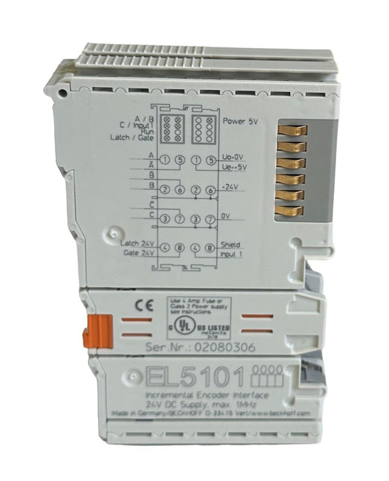 BECKHOFF EL5101 I/O SERIES INCREMENTAL ENCODER INTERFACE 24VDC 1MHz OEM