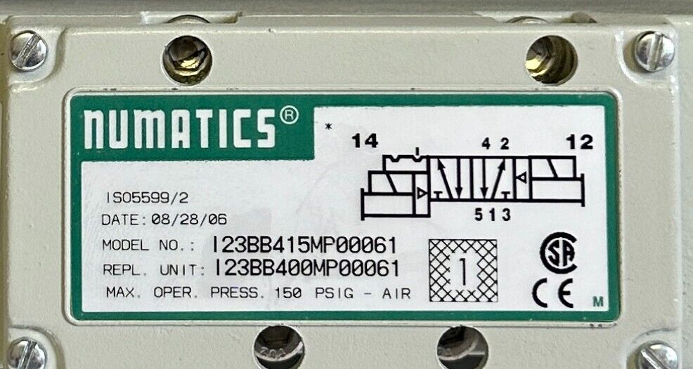 NEW NUMATICS I23BB415MP00061 / I23BB400MP00061 SOLENOID VALVE ISO5599/2 NSNP