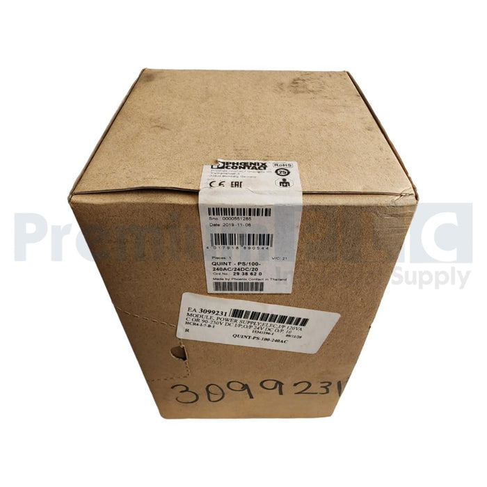 PHOENIX CONTACT QUINT-PS-100-240AC/24DC/20 POWER SUPPLY 2938620 24VDC/20A NSFS