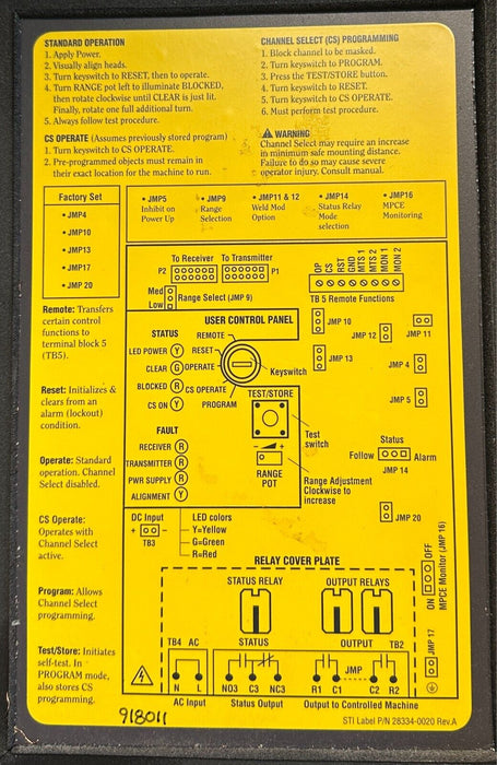 STI 70010-1136 / 70011-1001 MiniSafe/FlexSafe 4300B-2 CONTROLLER MS43-B2-AC1-W