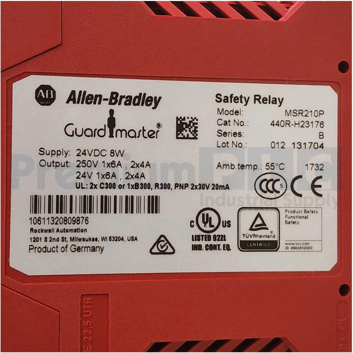 ALLEN BRADLEY 440R-H23176 /B MSR210P GUARDMASTER SAFETY RELAY 24VDC 8W NSMP
