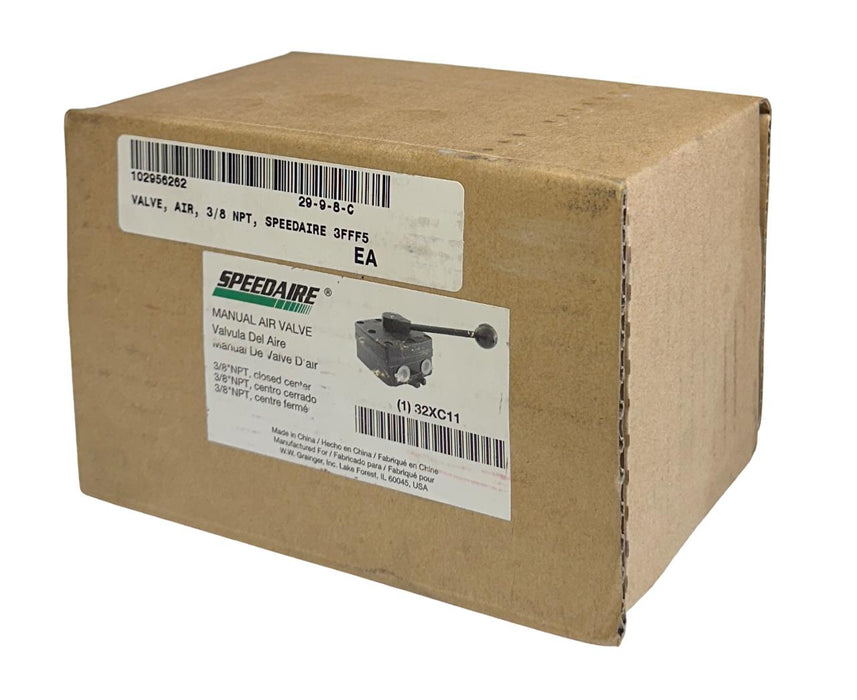 NEW SPEEDAIRE 32XC11 MANUAL AIR VALVE 3/8'' NPT CLOSED CENTER NSMP