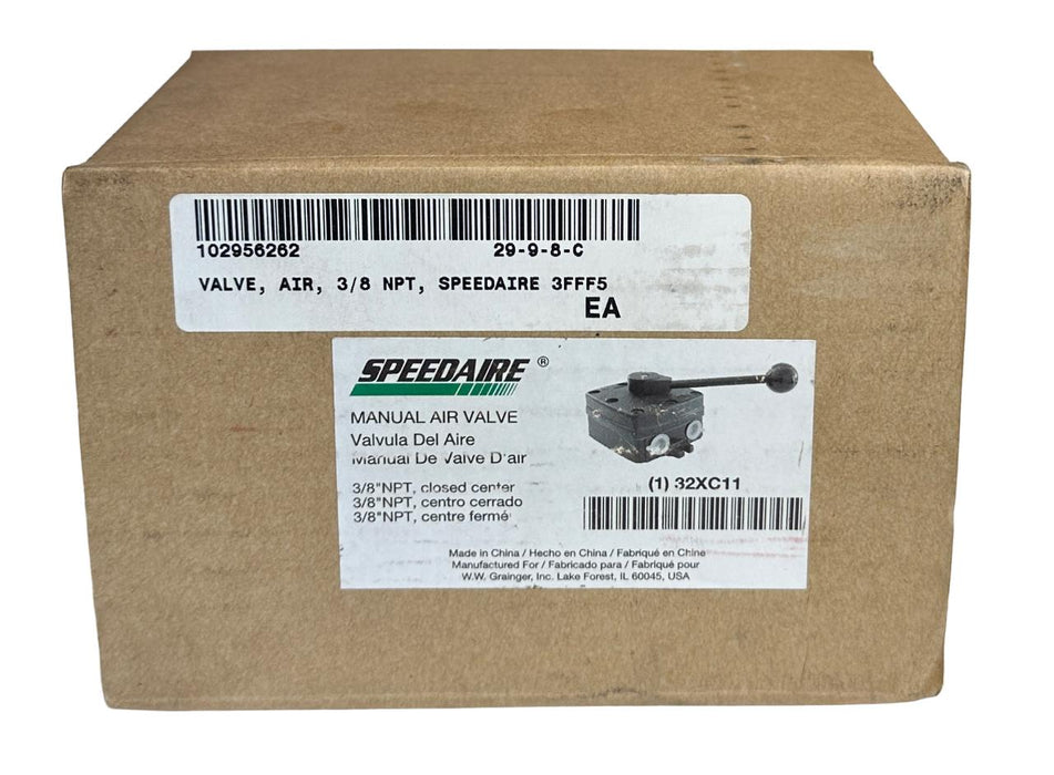 NEW SPEEDAIRE 32XC11 MANUAL AIR VALVE 3/8'' NPT CLOSED CENTER NSMP