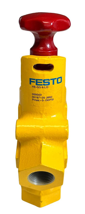 NEW FESTO HE-G3/4-LO / 00197135 / 197135 MANUAL SHUT-OFF VALVE 0-150PSI NSNP