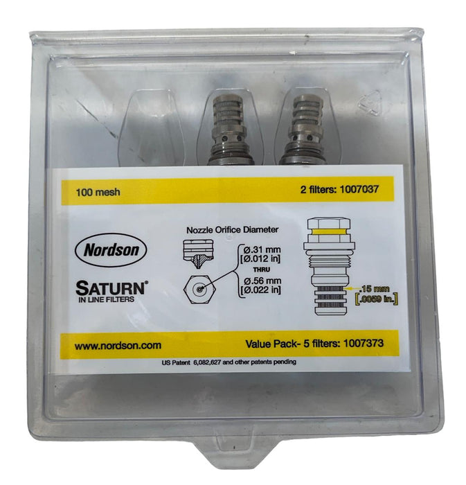 NEW NORDSON 1007037 2-PACK SATURN INLINE FILTERS 100 MESH .15mm/.0059'' NSMP