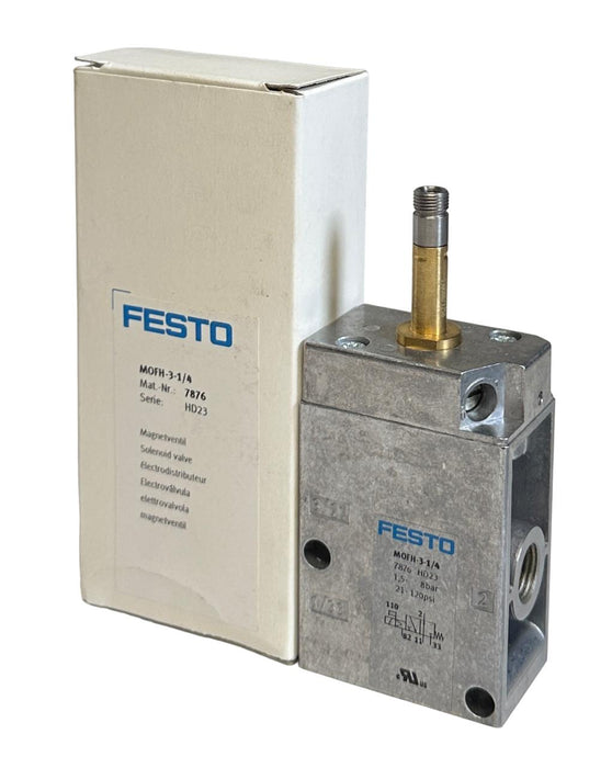 NEW FESTO MOFH-3-1/4 / 7876 PILOT OPERATED SOLENOID VALVE 3/2 SINGLE NSMP