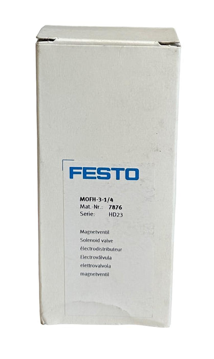 NEW FESTO MOFH-3-1/4 / 7876 PILOT OPERATED SOLENOID VALVE 3/2 SINGLE NSMP