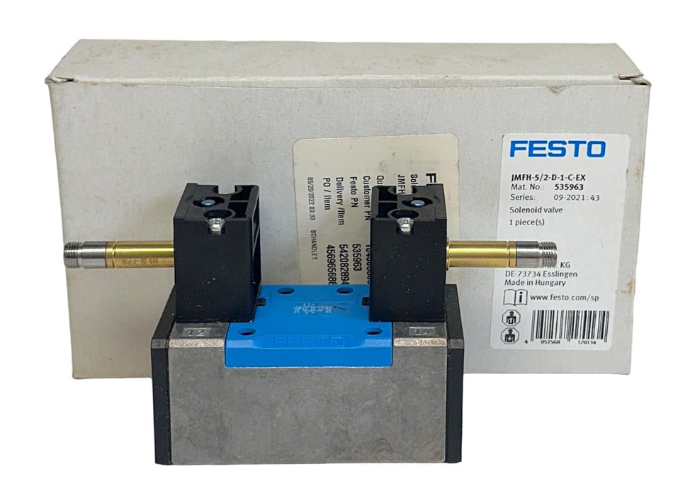 NEW FESTO JMFH-5/2-D-1-C-EX / 535963 ELECTRICAL SOLENOID VALVE 5/2 ISO NSMP