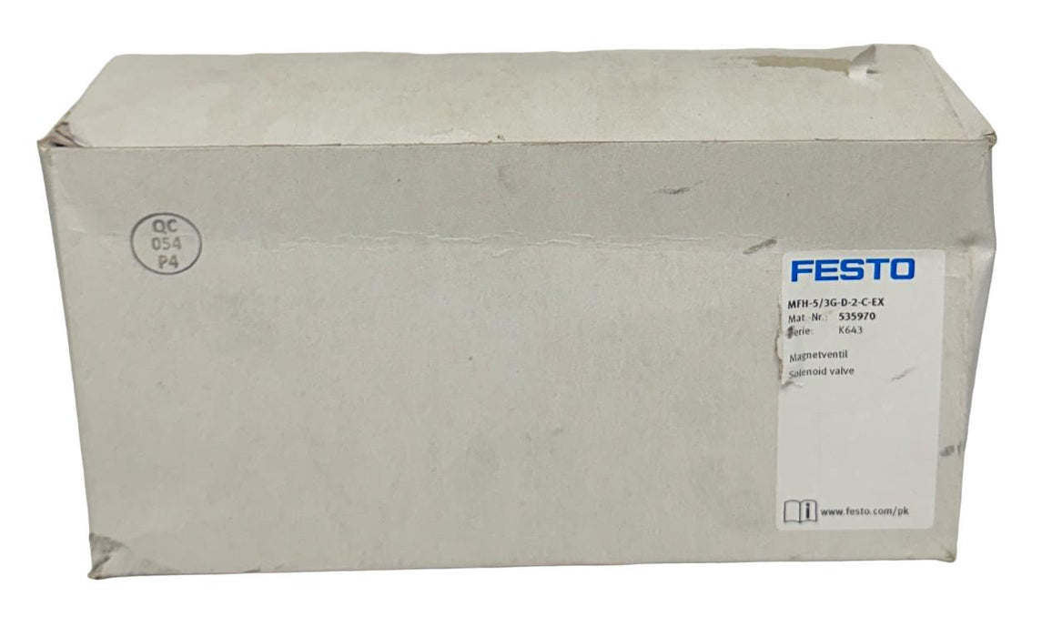 NEW FESTO MFH-5/3G-D-2-C-EX / 535970 ELECTRICAL AIR SOLENOID VALVE 5/3 1MPa NSMP