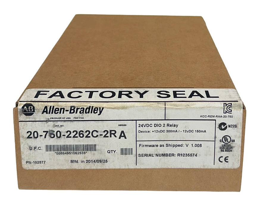 NEW SEALED ALLEN BRADLEY 20-750-2262C-2R /A PowerFlex 750 24VDC DIO 2 RELAY NSFS