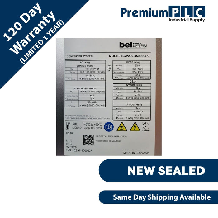 BEL POWER SOLUTIONS BCV200-350-8S577 / BCV200-350-8 20kW INVERTER/CHARGER NSFS