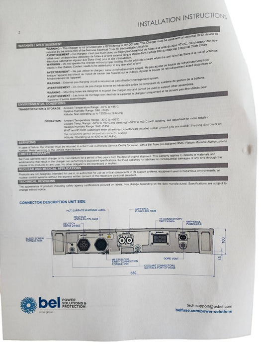 BEL POWER SOLUTIONS BCV200-350-8S577 / BCV200-350-8 20kW INVERTER/CHARGER NSFS