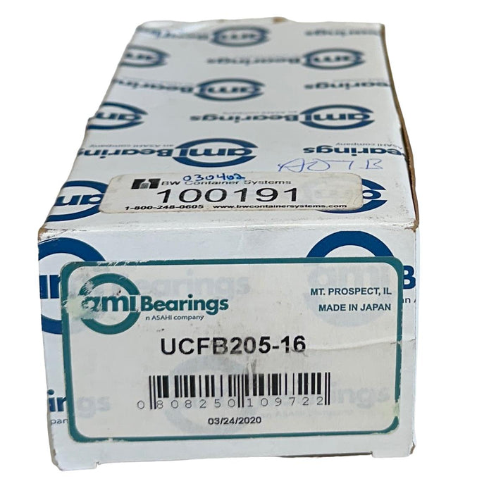 NEW AMI BEARINGS UCFB205-16 / UCFB20516 FLANGE MOUNT BALL BEARING 3-BOLT NSMP