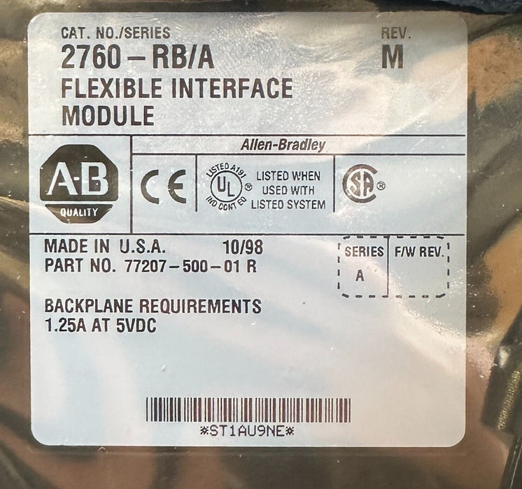 NEW ALLEN BRADLEY 2760-RB /A PLC-5 FLEXIBLE INTERFACE MODULE Rev. R 2760RB NSMP