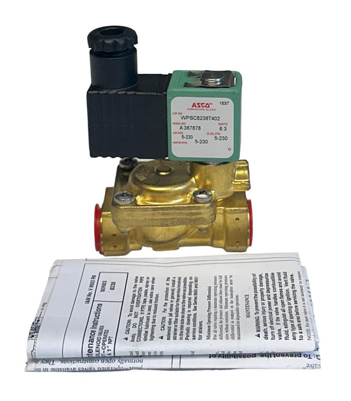 NEW ASCO WPSC8238T402 RedHat SOLENOID VALVE 6.3W 5-230PSI 110/120V COIL NSNP