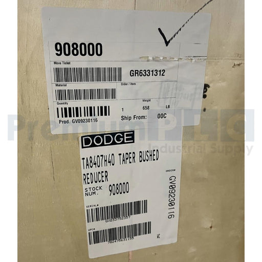 NEW DODGE TA8407H40 TAPER BUSHED SHAFT MOUNT SPEED REDUCER 908000 40:1 RATIO