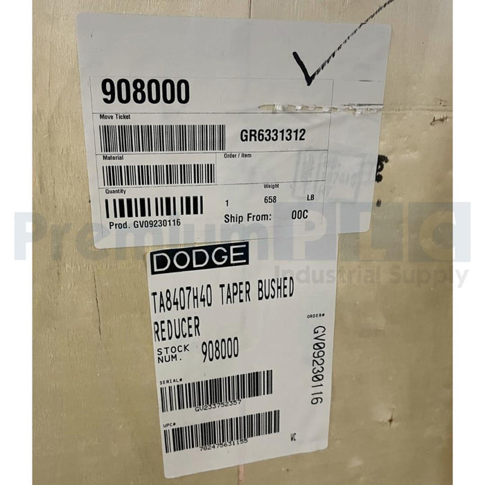 NEW DODGE TA8407H40 TAPER BUSHED SHAFT MOUNT SPEED REDUCER 908000 40:1 RATIO