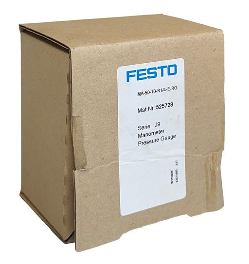 NEW FESTO MA-50-10-R1/4-E-RG / 525728 SERIES J9 PRESSURE GAUGE MANOMETER NSMP