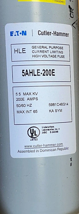 NEW EATON 5AHLE-200E / 5981C46G14 BUSSMANN SERIES LIMITING FUSE 5.5kV 200EA NSMP