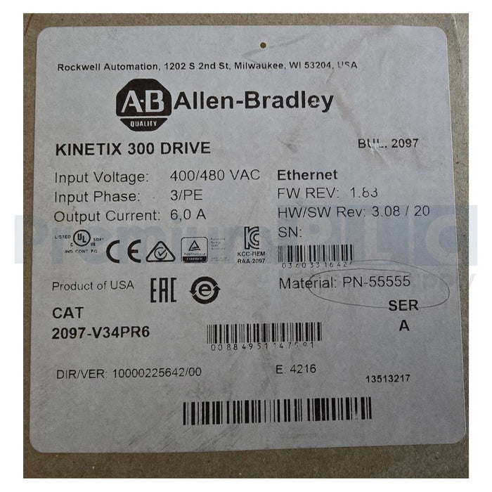 NEW ALLEN BRADLEY 2097-V34PR6 /A Kinetix 300 SERVO DRIVE ENet 2097V34PR6 NSMP