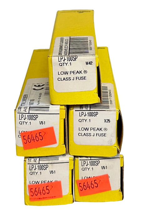 5 COOPER BUSSMANN LPJ-100SP / LPJ100SP LOW PEAK CLASS J FUSES 100A NSMP