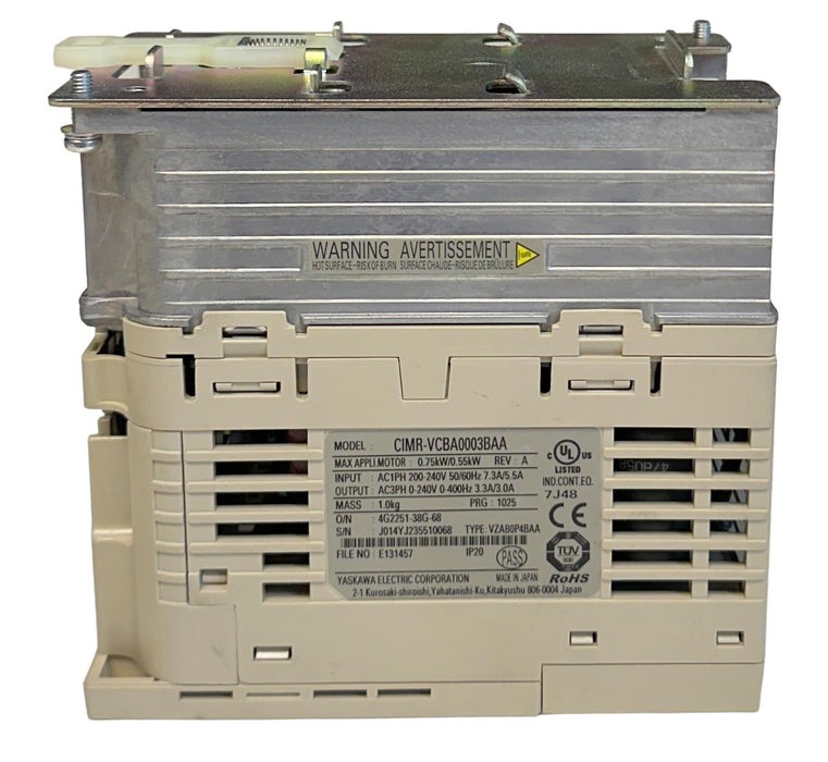 YASKAWA CIMR-VCBA0003BAA / VZAB0P4BAA V1000 SERIES AC DRIVE 0.75kW/0.55kW NSNP