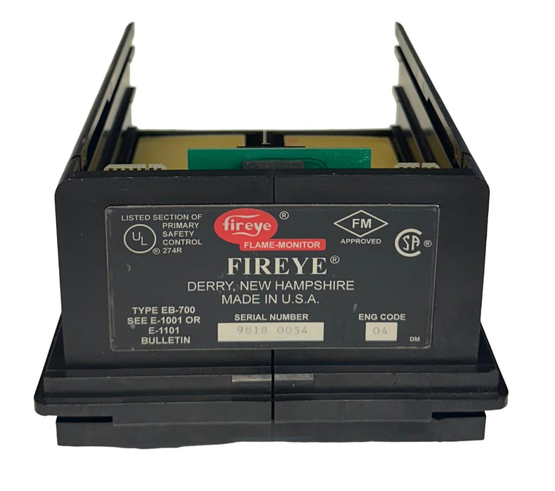 FIREYE TYPE EB-700 / EB700 FLAME MONITOR CHASSIS W/ COVER FOR E-1001 E-1101 USNP