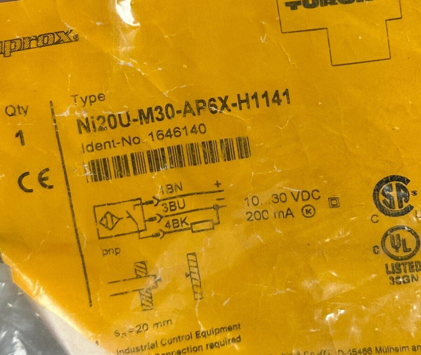 TURCK Ni20U-M30-AP6X-H1141 / 1646140 UPROX PROXIMITY SENSOR 10-30VDC 200mA NSMP