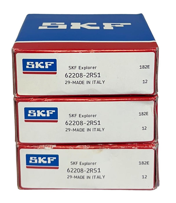 3 SKF 62208-2RS1 / 622082RS1 Explorer DEEP GROOVE BALL BEARINGS 40mm BORE NSMP