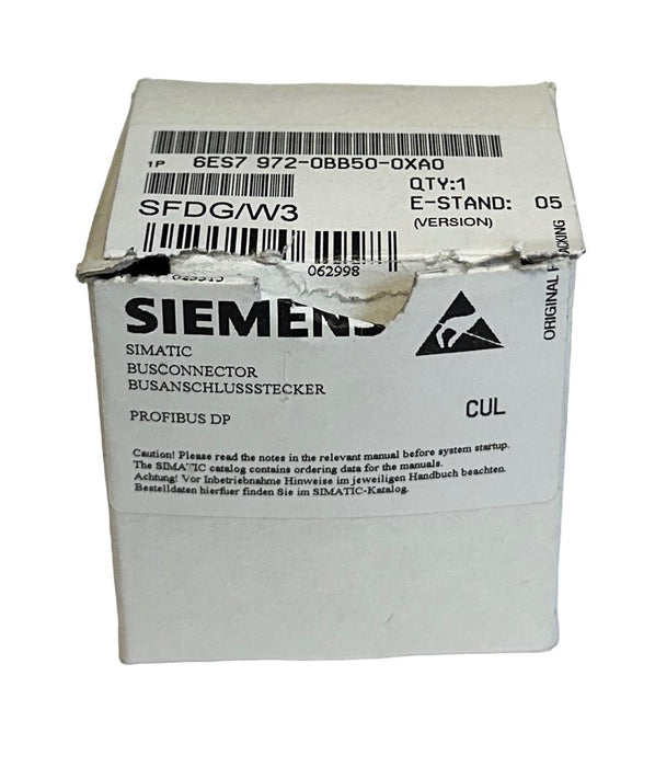 SIEMENS 6ES7 972-0BB50-0XA0 / 6ES79720BB500XA0 SIMATIC CONNECTOR PROFIBUS NSMP