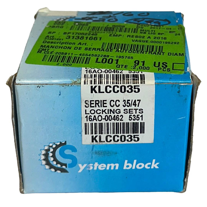 SYSTEM BLOCK KLCC035 / 16AO-00462 3531 SERIE CC 35/47 LOCKING SETS NSMP