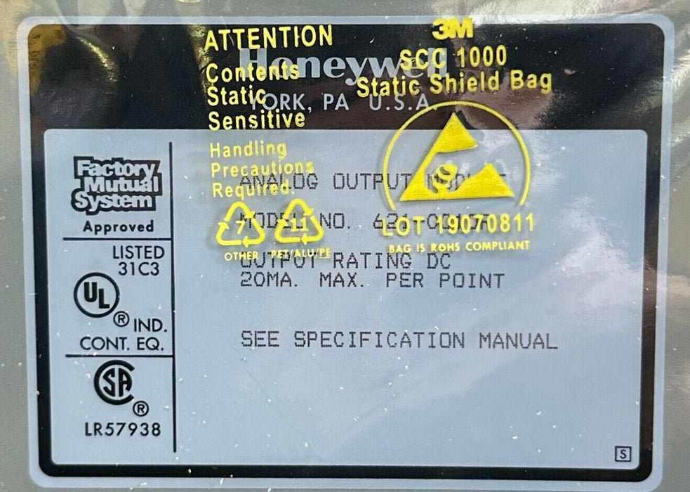 HONEYWELL 621-0010R / 621-0010-AR ANALOG OUTPUT MODULE 20mA MAX REPAIRED