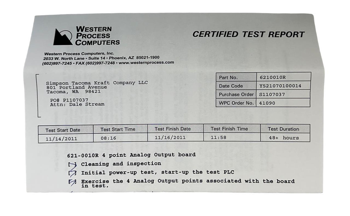 HONEYWELL 621-0010R / 621-0010-AR ANALOG OUTPUT MODULE 20mA MAX REPAIRED