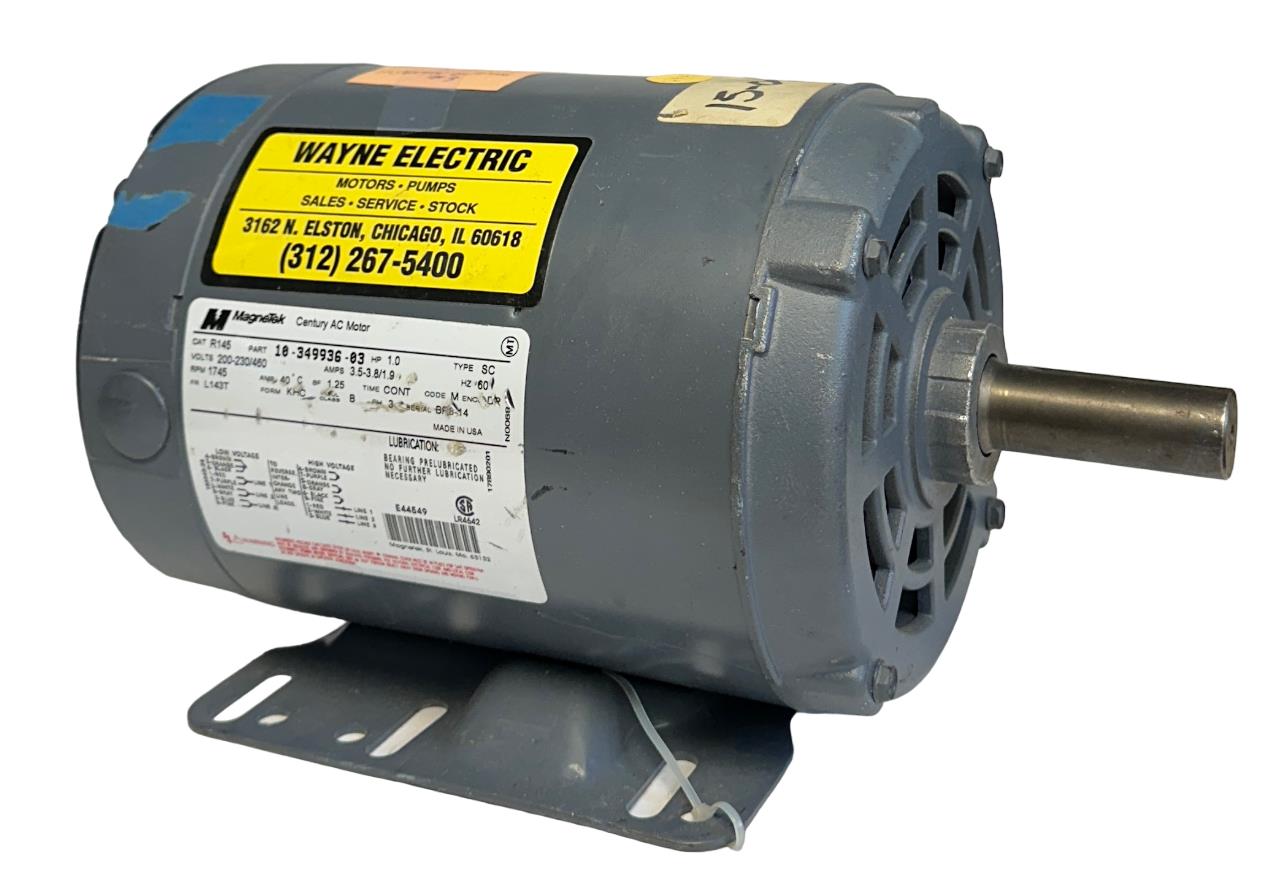 MAGNETEK 10-349936-03 / R145 Century AC MOTOR 1HP 200-230/460VAC 3PH 60Hz NSNP