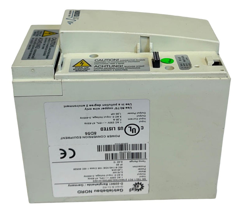 NORD SK 750/1 FCT 278007500/36F300191423 AC DRIVE 230VAC 47-63Hz 0.75kW USNP