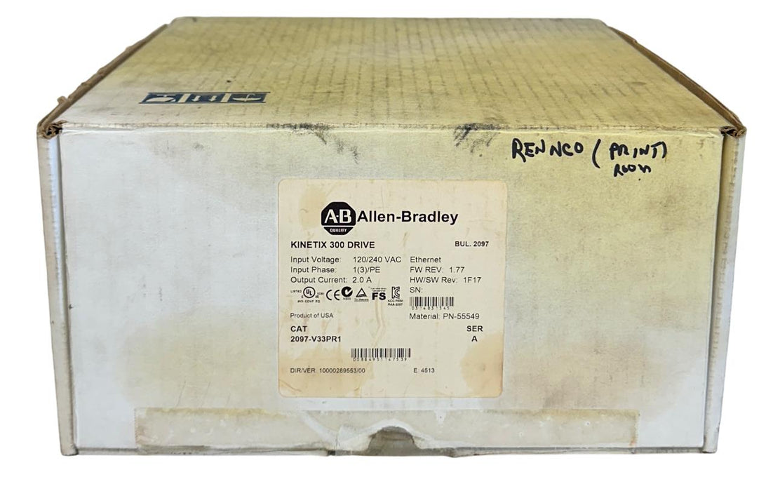 ALLEN BRADLEY 2097-V33PR1 /A Kinetix 300 AXIS DRIVE 120/240VAC 2A PN-55549 NSMP