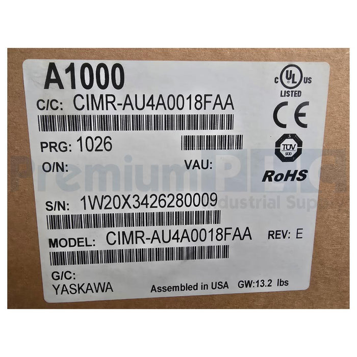 NEW YASKAWA CIMR-AU4A0018FAA A1000 AC DRIVE 10HP 480V 3PH,17.5/14.8A,N1 NSFS