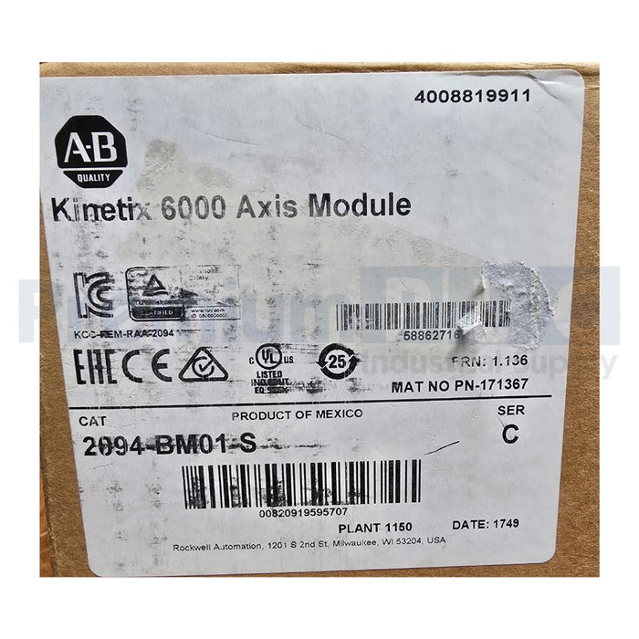 ALLEN BRADLEY 2094-BM01-S /C KINETIX 6000 AXIS MODULE / SERVO DRIVE 460V NSMP